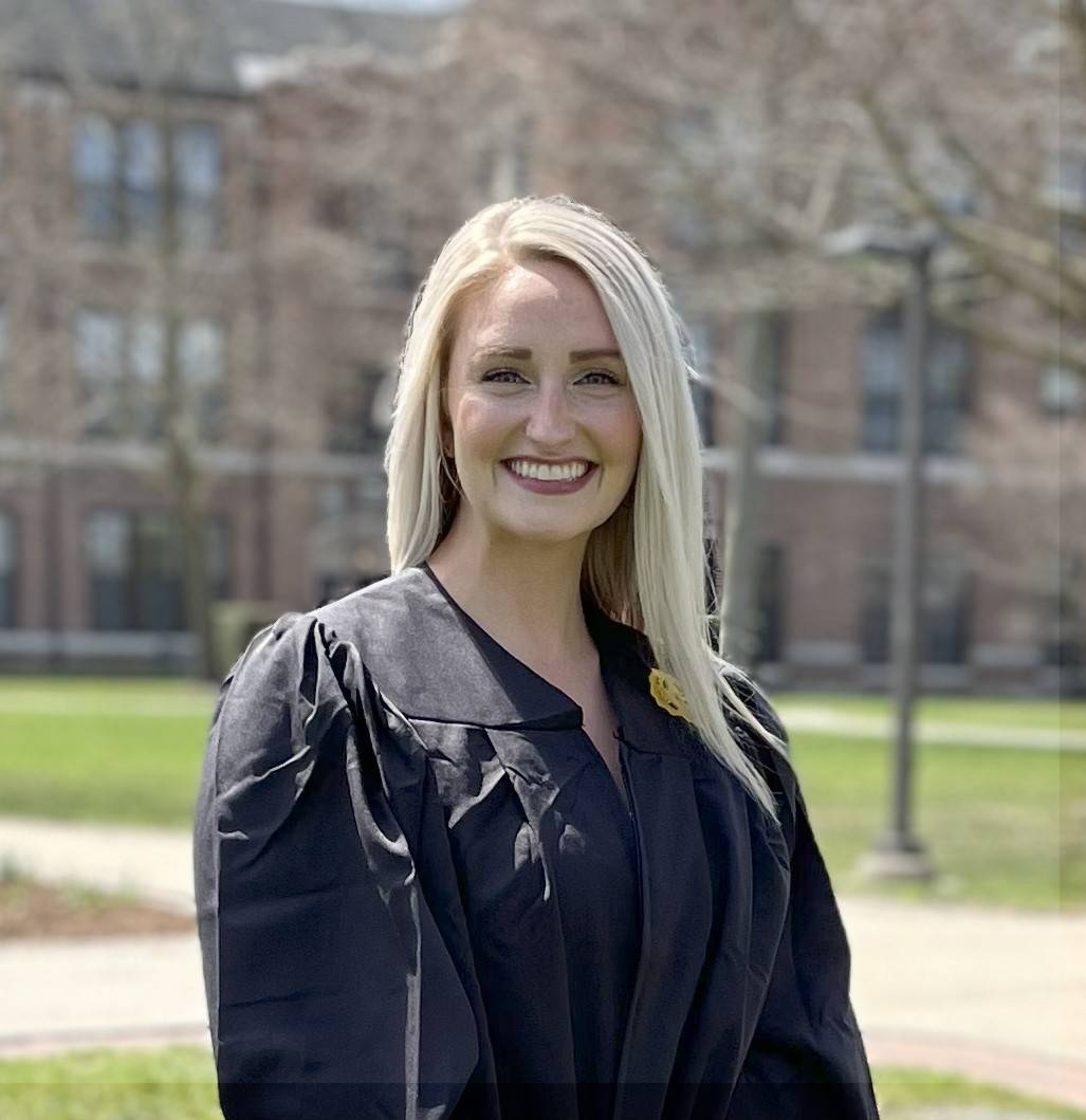 Woman in a graduation gown